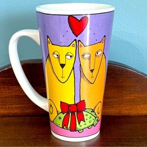 Kitty Love Cat Mug Ursula Dodge 16oz Tall Coffee Cup Valentine Cat Lovers